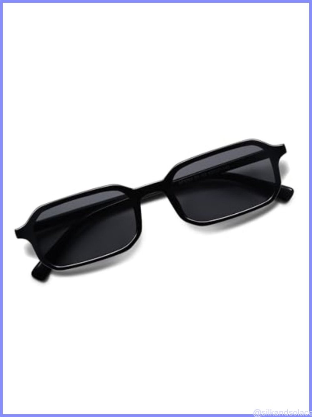 Retro Slim Rectangle Sunglasses Unisex UV400 Full Frame